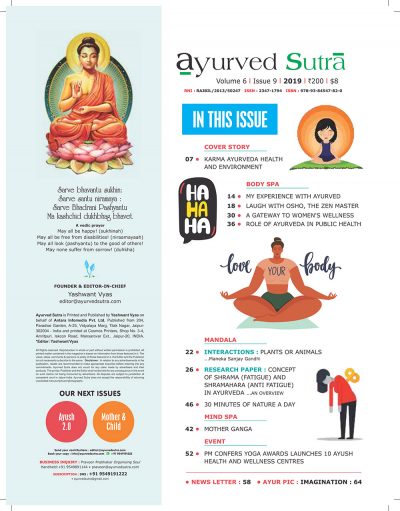 Ayurvedsutra Vol 06 issue 09 4 400x511 - Ayurved Sutra : Karma, Ayurveda & Environment